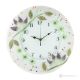 NINFEA Wall clock, artistic glass decorated in floral relief, handmade