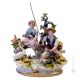 CHILDREN FISH AT POND Statuette statue figure Capodimonte porcelain handcraft made in Italy