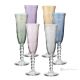 PERLE Set of 6 authentic hand-painted flute glasses in superior quality glass.