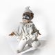 PULCINELLA Capodimonte carnival mask, refined romantic porcelain.