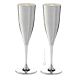 CALICI FLUTE Set 2 Globlets Glasses Special Silver Plated Handmade Made in Italy