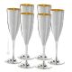 CALICI FLUTE Set 6 Globlet Glasses Special Gold Silver Plated Handmade Made in Italy