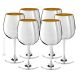 CALICI BALLON GLASSES Set 6 Globlet Glasses Special Gold Silver Plated Handmade Made in Italy