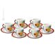 TAZZINE PESCE set 6 espresso coffee cups with saucers ceramic authentic handmade Sicily Made in Italy