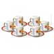 TAZZINE PESCE set 6 espresso coffee cups with saucers ceramic authentic handmade Sicily Made in Italy