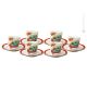 TAZZINE TARTARUGA set 6 espresso coffee cups with saucers ceramic authentic handmade Sicily Made in Italy