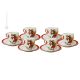 TAZZINE ASINELLO CON ARANCE set 6 espresso coffee cups with saucers ceramic authentic handmade Sicily Made in Italy