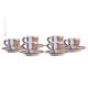 TAZZINE GATTO set 6 espresso coffee cups with saucers ceramic authentic handmade Sicily Made in Italy