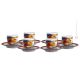 TAZZINE PESCE SPADA set 6 espresso coffee cups with saucers ceramic authentic handmade Sicily Made in Italy