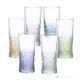 SOUND Set of 6 authentic modern hand painted drink glasses in premium quality glass.