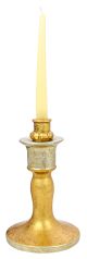 PORTACANDELE ORO Candle Holders Candlestick Ceramic Baroque 24k Gold Leaf Made in Italy