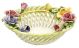 CENTROTAVOLA ROSE Centerpiece Bowl Ceramic Artistic Creations Baroque 24k Gold Made Italy-Cream-Gold