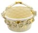 CENTROTAVOLA CESTO Centerpiece Bowl Ceramic Artistic Creations Baroque 24k Gold Made Italy-Cream-Gold