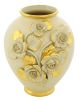 VASO BRIO ROSE Vase Ceramic Artistic Creations Baroque Style 24k Gold Decor Made Italy-Cream-Gold