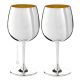 CALICI BALLON GLASSES Set 2 Globlet Glasses Special Gold Silver Plated Handmade Made in Italy