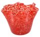 FAZZOLETTO MACETE MURRINE Murano Glass Vase Bowl Silverleaf Murrine Venice Made Italy-Red