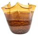 FAZZOLETTO FASCIA ARGENTO Centerpiece Murano Glass Vase Bowl Silverleaf Venice Made Italy-Yellow