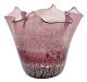 FAZZOLETTO FASCIA ARGENTO Centerpiece Murano Glass Vase Bowl Silverleaf Venice Made Italy-Pink