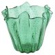 FAZZOLETTO BOLLE Centerpiece Murano Glass Vase Bowl Venice Made in Italy Handcraft -Green