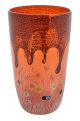 VASO GOCCIA Vase authentic Murano blown glass with Murrine and 925 silver leaf Made Italy