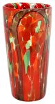 VASO MACCHIE FILI NERI Murano Vase Glass Gold Leaf Decor Venice Made in Italy Handmade-Red