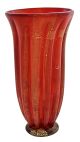 VASO COSTE ORO Murano Vase Glass Gold Leaf Decor Venice Made in Italy Handmade-Red-Gold