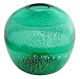 VASO FASCIA ARGENTO Murano Vase Glass Silverleaf Venice Made Italy Handmade-Green