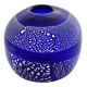 VASO FASCIA ARGENTO Murano Vase Glass Silverleaf Venice Made Italy Handmade-Blue