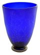 VASO COPPA ORO Murano Vase Glass Gold Leaf Decor Venice Made in Italy Handmade-Blue-Gold