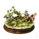 YOUNGS WITH DONKEY Statuette Statue Figure Porcelain Capodimonte Handmade Made in Italy Exclusive