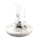 DECANTER WITH GRAPE LEAF TRIM with silver plated bottom Wine Water Glass and Artistic Creation Handcraft Made in Italy *52.7oz  