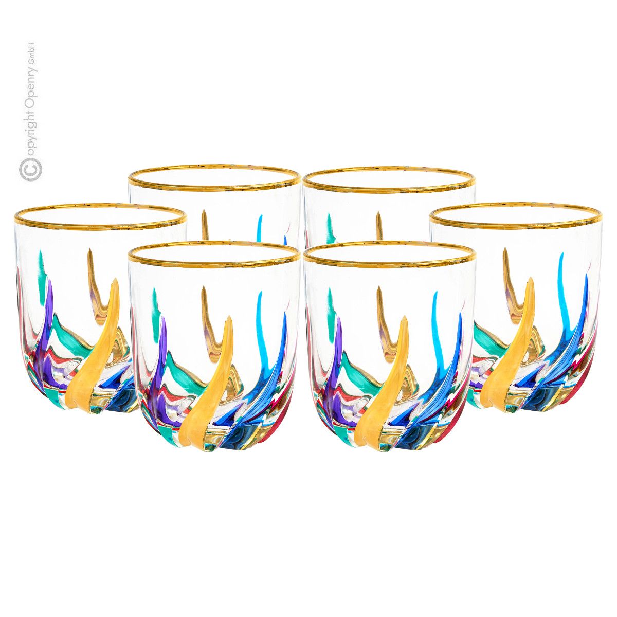 Trix Collection Multi-Colored Hi-Ball Glass (Italian Glass